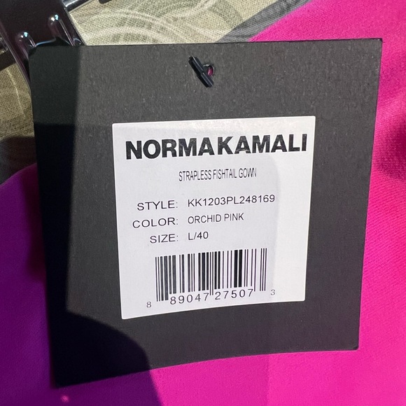 NORMA KAMALI Strapless Fishtail Gown NWT Orchid Pink - Picture 4 of 5